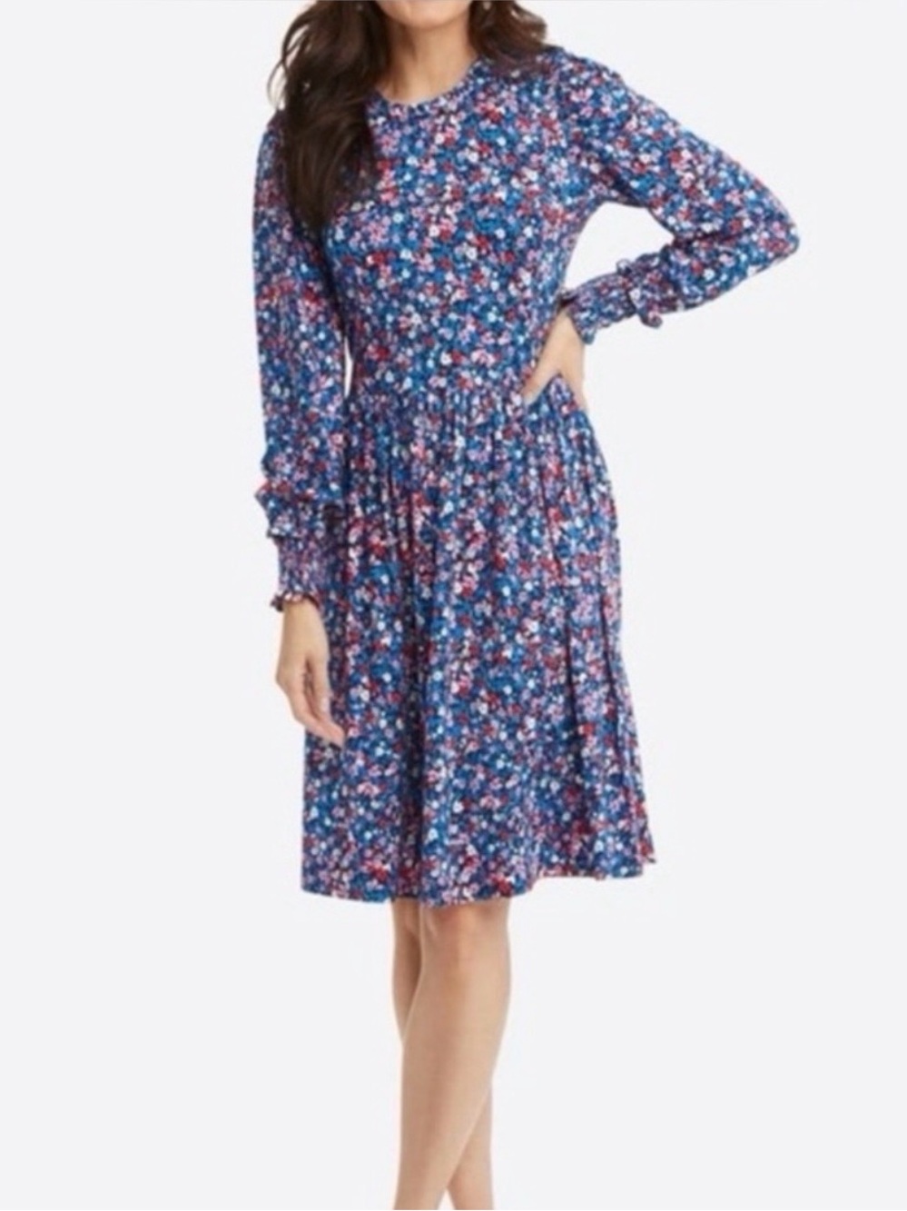 Draper James Boatneck Kitty Dress in Ditsy Whimsy Floral Print | Size: Small